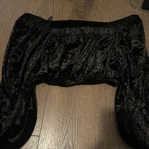 Velvet off the shoulder Zara top
